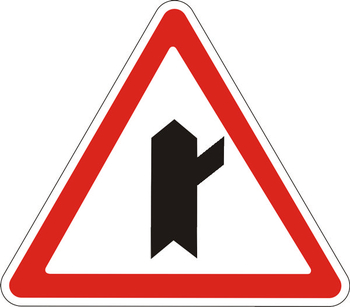 2.3.4 примыкание второстепенной дороги справа - Дорожные знаки - Знаки приоритета - Магазин товаров по охране труда и технике безопасности.