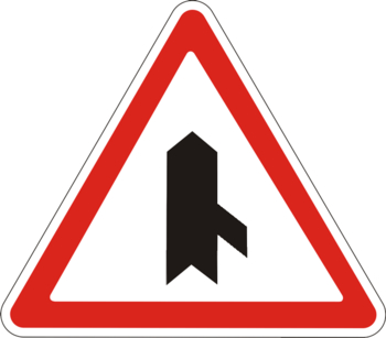 2.3.6 примыкание второстепенной дороги справа - Дорожные знаки - Знаки приоритета - Магазин товаров по охране труда и технике безопасности.
