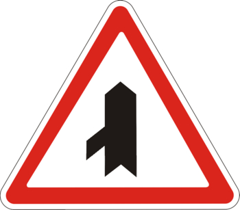 2.3.7 примыкание второстепенной дороги слева - Дорожные знаки - Знаки приоритета - Магазин товаров по охране труда и технике безопасности.