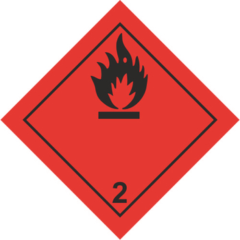 Легковоспламеняющиеся газы - Маркировка опасных грузов, знаки опасности - Магазин товаров по охране труда и технике безопасности.