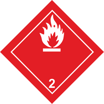 Легковоспламеняющиеся газы - Маркировка опасных грузов, знаки опасности - Магазин товаров по охране труда и технике безопасности.