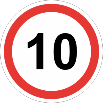 Знак 3.24 ограничение максимальной скорости (10 км/ч) - Дорожные знаки - Запрещающие знаки - Магазин товаров по охране труда и технике безопасности.
