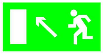 E06 направление к эвакуационному выходу налево вверх (пластик, 300х150 мм) - Знаки безопасности - Эвакуационные знаки - Магазин товаров по охране труда и технике безопасности.