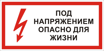 S28 Под напряжением. опасно для жизни - Знаки безопасности - Знаки по электробезопасности - Магазин товаров по охране труда и технике безопасности.