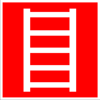 F03 пожарная лестница (пленка, 200х200 мм) - Знаки безопасности - Знаки пожарной безопасности - Магазин товаров по охране труда и технике безопасности.