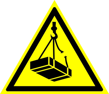 W06 опасно! возможно падение груза (пластик, 700х700 мм) - Охрана труда на строительных площадках - Знаки безопасности - Магазин товаров по охране труда и технике безопасности.