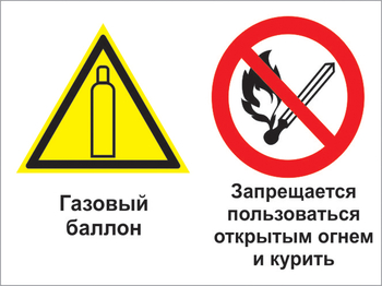 Кз 36 газовый баллон. запрещается пользоваться открытым огнем и курить. (пластик, 400х300 мм) - Знаки безопасности - Комбинированные знаки безопасности - Магазин товаров по охране труда и технике безопасности.