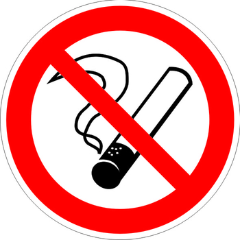 P01 запрещается курить (пластик, 200х200 мм) - Знаки безопасности - Запрещающие знаки - Магазин товаров по охране труда и технике безопасности.
