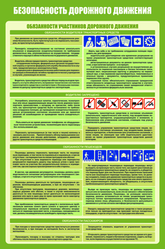 Плакат "Безопасность дорожного движения" (комплект из 3 листов, самоклейка) - Плакаты - Автотранспорт - Магазин товаров по охране труда и технике безопасности.