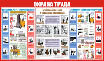 С130 Охрана труда при работе на складе (1200х700мм, пластик 2мм) - Стенды - Охрана труда на складе - Магазин товаров по охране труда и технике безопасности.