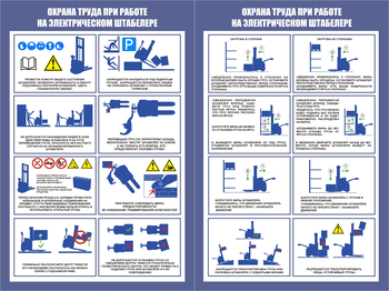 ПП44 Охрана труда при работе на штабелере (2л., 400х600 мм) - Плакаты - Охрана труда на складе - Магазин товаров по охране труда и технике безопасности.