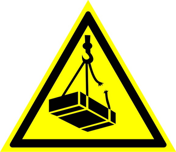 W06 опасно! возможно падение груза (пленка, сторона 200 мм) - Знаки безопасности - Предупреждающие знаки - Магазин товаров по охране труда и технике безопасности.