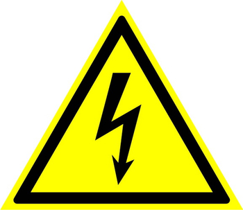 W08 внимание! опасность поражения электрическим током  (пленка, сторона 300 мм) - Знаки безопасности - Знаки по электробезопасности - Магазин товаров по охране труда и технике безопасности.