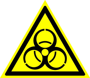 W16 осторожно! биологическая опасность (инфекционные вещества) (пластик, сторона 200 мм) - Знаки безопасности - Предупреждающие знаки - Магазин товаров по охране труда и технике безопасности.