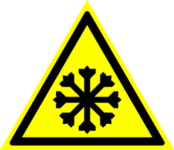 W17 осторожно! холод (пластик, сторона 200 мм) - Знаки безопасности - Предупреждающие знаки - Магазин товаров по охране труда и технике безопасности.