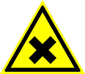 W18 осторожно! вредные для здоровья аллергические (раздражающие) вещества (пластик, сторона 200 мм) - Знаки безопасности - Предупреждающие знаки - Магазин товаров по охране труда и технике безопасности.