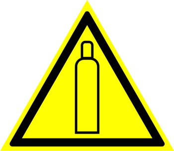 W19 газовый баллон (пленка, сторона 200 мм) - Знаки безопасности - Предупреждающие знаки - Магазин товаров по охране труда и технике безопасности.