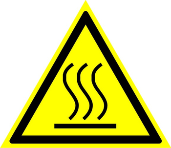 W26 осторожно! горячая поверхность (пленка, сторона 200 мм) - Знаки безопасности - Предупреждающие знаки - Магазин товаров по охране труда и технике безопасности.