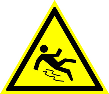 W28 осторожно! скользко (пленка, сторона 200 мм) - Знаки безопасности - Предупреждающие знаки - Магазин товаров по охране труда и технике безопасности.