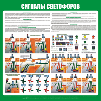 С39 Стенд сигналы светофоров (1000х1000х3 мм, прямая печать на пластик) - Стенды - Стенды по безопасности дорожного движения - Магазин товаров по охране труда и технике безопасности.