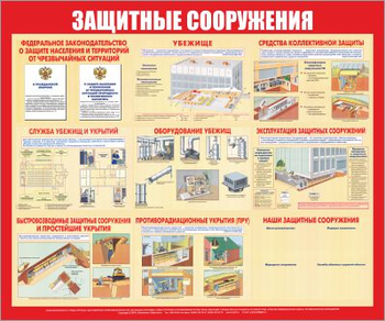 С58 защитные сооружения (1200х1000 мм, пластик ПВХ 3 мм, алюминиевый багет серебреного цвета) - Стенды - Стенды по гражданской обороне и чрезвычайным ситуациям - Магазин товаров по охране труда и технике безопасности.
